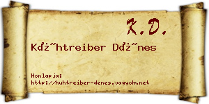 Kühtreiber Dénes névjegykártya