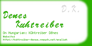 denes kuhtreiber business card