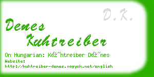 denes kuhtreiber business card